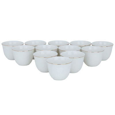 Al Saif Gallery porcelain coffee cups set, 12 pieces - white product image 2