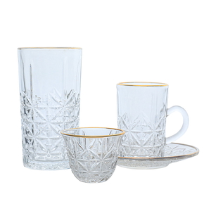 Alsaif Gallery Bialat Tea and Coffee Serving Set, 30 Pieces - Clear product image