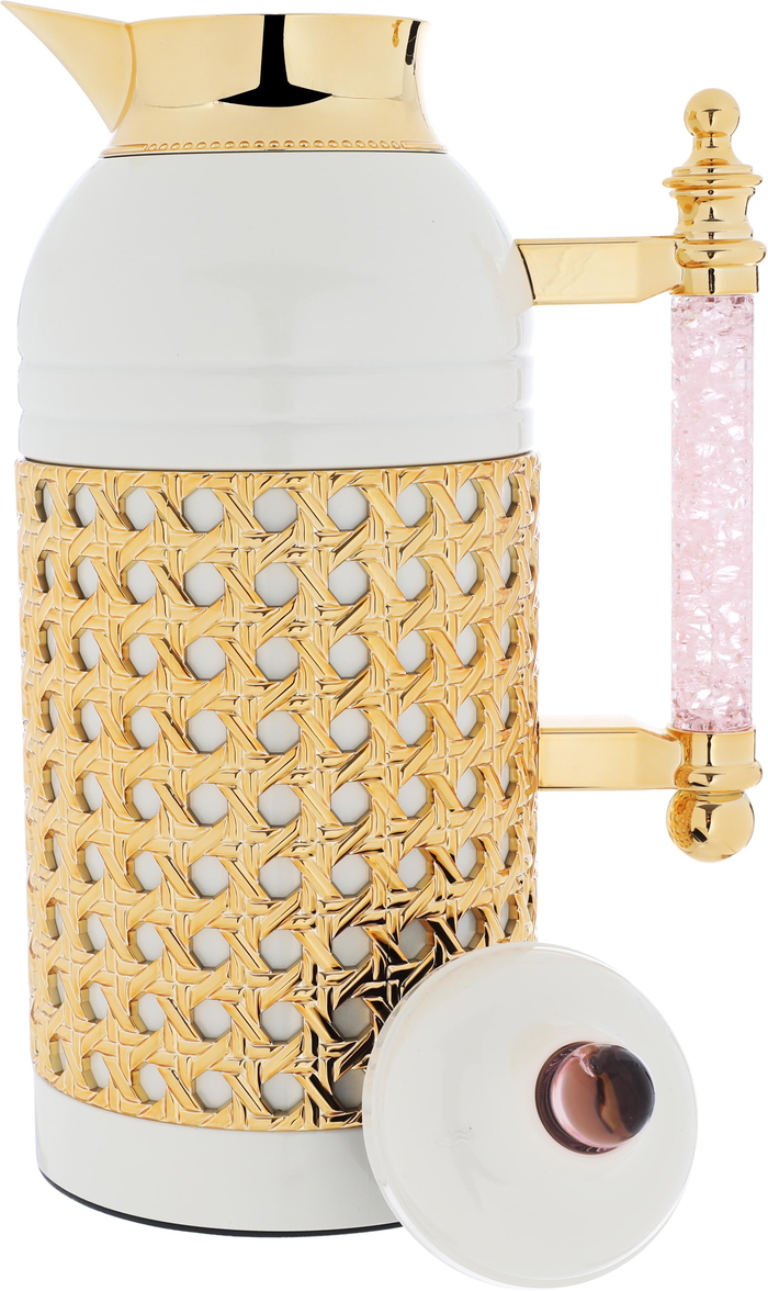 Sara plastic thermos set from Al Saif Gallery, 1 liter, pink-pearl crystal handle product image 3