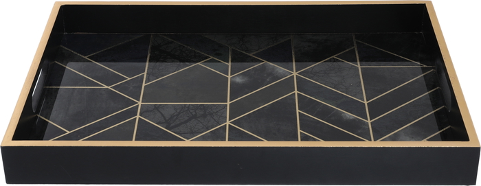 طوفرية تقديم خشب السيف غاليري، 46×30×5.5 سم، مستطيل - أسود product image 1