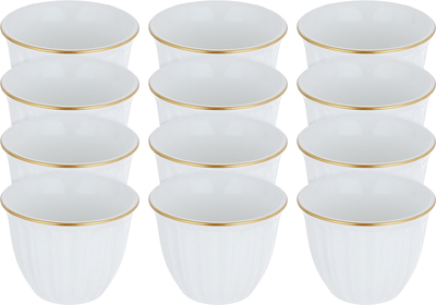 طقم فناجين قهوة عربي بورسلان السيف غاليري، 12 قطعة، مخطط ذهبي - أبيض product image 1