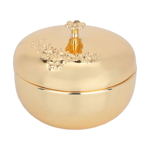 Al Saif Gallery Steel Date, 13 cm, rose pattern, with lid - gold product image