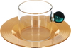 Amber Al Saif Gallery Glass Tea Serving Set, Teapot + Cups and Saucers + Warmer Base, 15 Pieces - Green product image 5