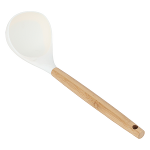 Al Saif Gallery Silicone Soup Ladle, Wooden Handle - Beige product image