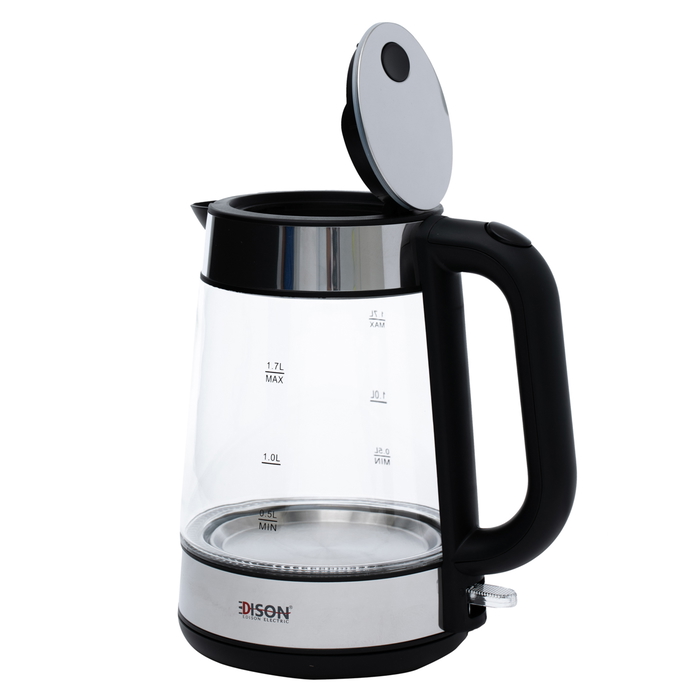 Edison Electric F-625 Kettle Glass, 2200 Watt, 1.7 Liter - Transparent Black product image 6