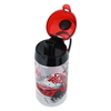 Al Saif Gallery plastic bottle, 520 ml, racing car drawing, red lid - transparent product image 2