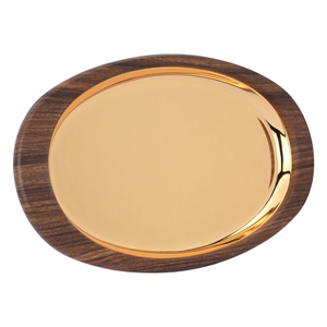 Tofariyah Steel Al Saif Gallery, oval, wooden edge - gold product image