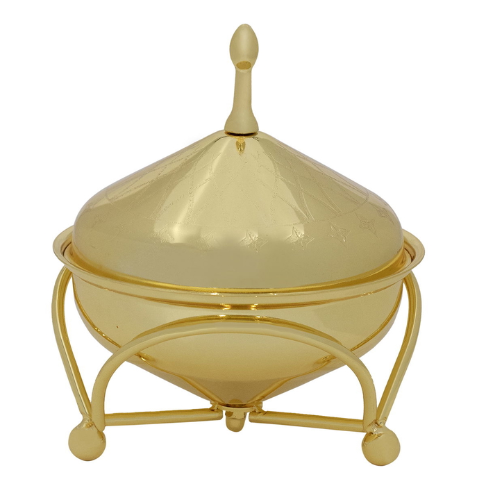 Alsaif Gallery Tamriya with lid and base, 14x14x8 cm - gold product image 3