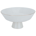 Al Saif Gallery porcelain serving stand, 20 cm, round, gold line with base - white product image 1