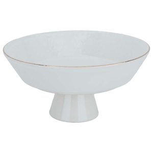 Al Saif Gallery porcelain serving stand, 20 cm, round, gold line with base - white product image