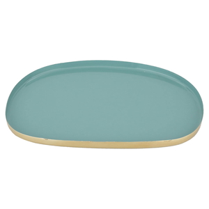 Al Saif Gallery Steel Sweet Serving Plate, 20.9x20.9x7.8 cm, Oval - Light Green product image