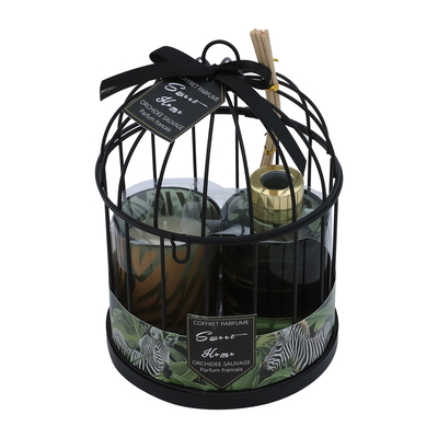 RD Aleayila Perfume Candle Diffuser Set, 13.5 x 13.5 x 18.5 cm, Cage - Black product image 2