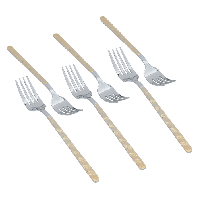 Al Saif Gallery steel cutlery set, 24 pieces - gold silver product image 3