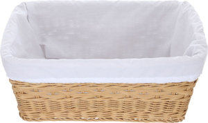 Al Saif Gallery wicker basket, 36x25x14.3 cm, rectangular, with white-brown fabric product image