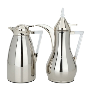 Al Saif Gallery Maha Steel Thermos Set, 2 Pieces, 1/1 Liter - Silver product image