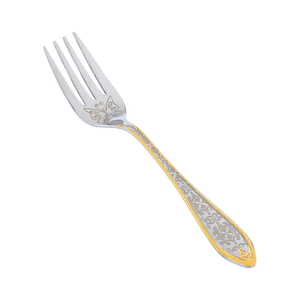 Al Saif Gallery Steel Sweet Fork Set, 6 Pieces - Silver And Gold product image