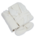 Mora Cotton Bathrobe Set, 50x90 - 50x30 cm, 5 Pieces, Spanish - Beige product image 1