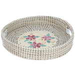 Al Saif Gallery wicker serving tofir, 36 x 36 x 8 cm, round - beige white product image 1