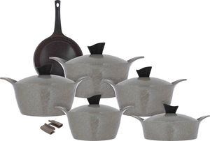 Granite cookware set (Korean Tornado) Al Saif Gallery, 7 pieces - beige product image