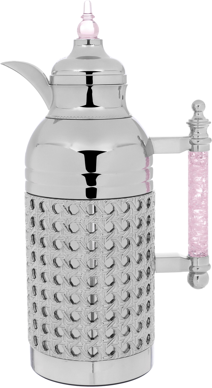 Sarah Gallery plastic thermos set, 1 liter, pink crystal handle - silver product image 5