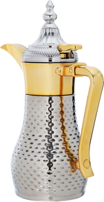 Al Saif Gallery Tamim Steel Dallah, 0.35 liters, with gold-silver-gold handle product image 5