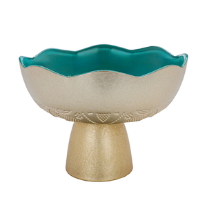 Al Saif Gallery Glass Serving Stand, 16X16X12 Cm - Turquoise product image