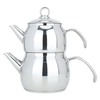 Al Saif Gallery steel samovar teapot set, 1.5+2 litres, 2 pieces - silver product image 1