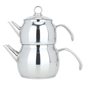 Al Saif Gallery steel samovar teapot set, 1.5+2 litres, 2 pieces - silver product image