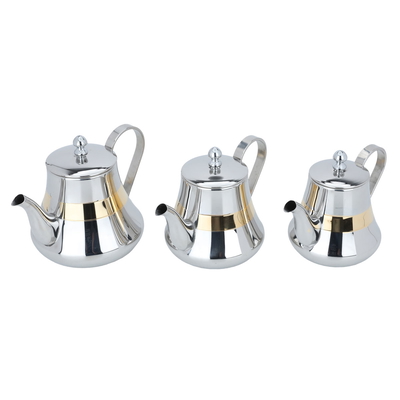 Al Saif Gallery Steel Teapot Set, 3 Pieces - Silver product image 2