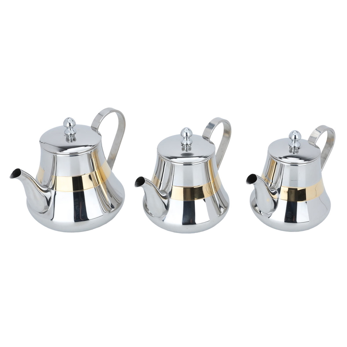 Al Saif Gallery Steel Teapot Set, 3 Pieces - Silver product image 2