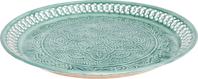 Al Saif Gallery Steel Tray, 42.5 x 42.5 x 3.5 cm, Round - Light Green product image 2