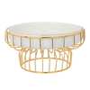 Al Saif Gallery porcelain dessert stand, 10 inches, circular, gold iron base - white product image 1