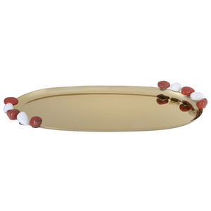 Al Saif Gallery Steel Serving Tray, 43X18X2 Cm - Beige product image