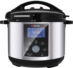 Edison Granite Pot Electric Pressure Cooker, 1400 Watt, 10 Liters, 11 Functions - Silver Black product image