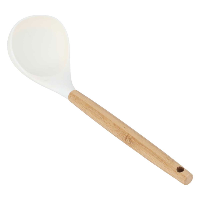 Al Saif Gallery Silicone Soup Ladle, Wooden Handle - Beige product image 2