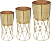 Al Ain Al Ndalusia Stand Steel Planter Set, 3 Pieces - Gold product image 1