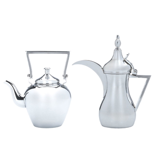 Sulaiman Steel Al Saif Gallery Dallah Set, 2 litres, 48 ​​oz, 2 pieces - Silver product image