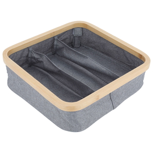 Al Saif Gallery Fabric Storage Basket, 13x13x20 cm, Foldable, Square - Gray product image