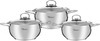 Home Perfect Turkish Steel Pots Lid Set, 3 pieces - silver product image 1