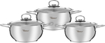 Home Perfect Turkish Steel Pots Lid Set, 3 pieces - silver product image 1