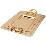 Al Saif Gallery steel topper set, 3 pieces, rectangular - gold product image 1