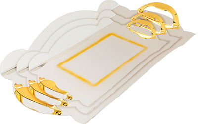 طقم طوفريات استيل السيف غاليري،3 قطع، مستطيل - أبيض product image 1