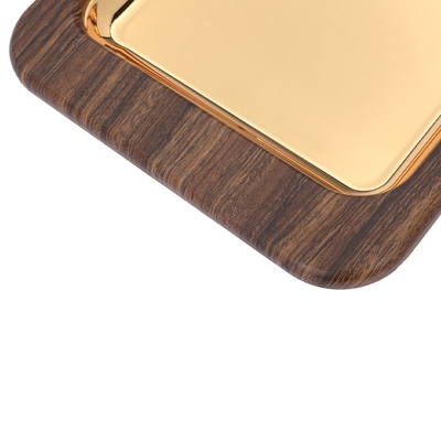 Steel tray with Saif Gallery wood edge, 40 x 26 x 3 cm, small rectangle - gold product image 3