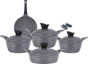 Tornado Granite Cookware Set, 9 Pieces, 20 / 24 / 24 / 28 / (28) cm, Korean - Gray product image