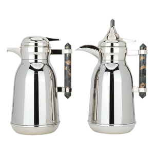 Saif Gallery Stainless Steel Thermos Set, 1/1 Liter, 2 Pieces - Silver product image