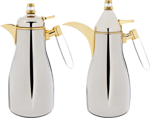 Al Saif Gallery Maimouna Steel Thermos Set, 2 Pieces, 1/1 Liter - Silver product image