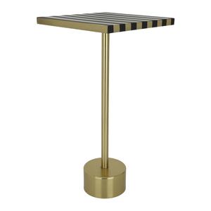 Al Saif Gallery steel table, 30x30x68 cm, square, with gold base - gold/black product image