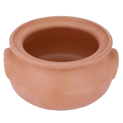 Elizi Pottery Pot with Lid, 15 x 25 x 25 cm, Medium Deep - Brown product image 2