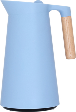 Timeless Linda Glass Thermos, 1 Liter, Wooden Handle - Light Cyan product image