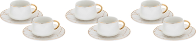 Al Saif Gallery coffee cups and saucers set, 12 pieces - white product image 1